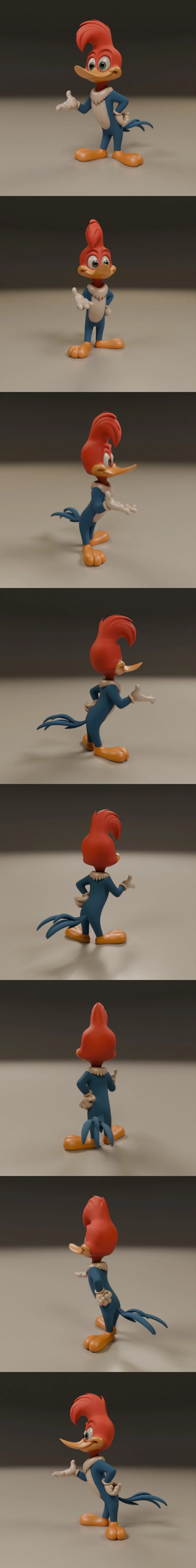 木头啄木鸟 3D打印模型|Woody Woodpecker – 3D Print Model