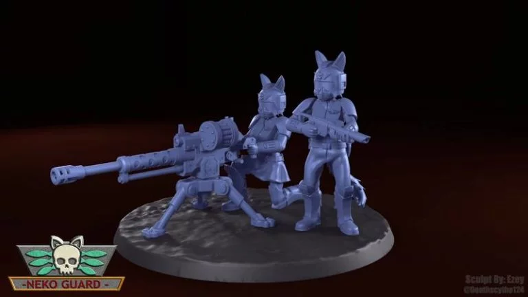 Neko Guard 3D打印重型武器团队升级套件模型|Neko Guard – Heavy Weapon Teams Upgrade Kit – 3D Print Model