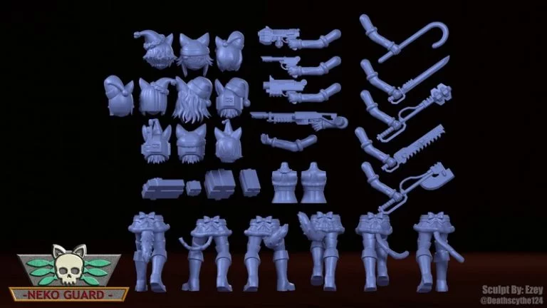 Neko Guard圣诞特工升级套装 3D打印模型|Neko Guard – Holiday Trooper Upgrade Set – 3D Print Model