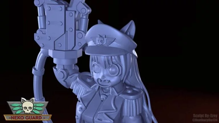 Neko Guard 3D打印模型：尼亚里克指挥官|Neko Guard – Commissar Nyarrick – 3D Print Model