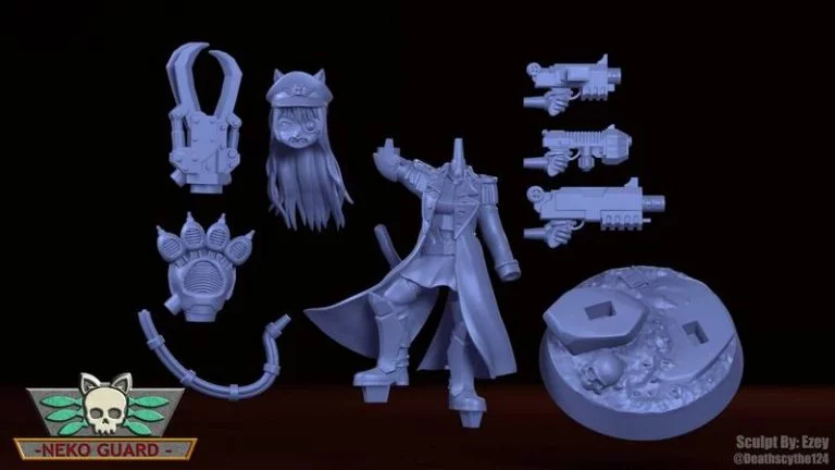 Neko Guard 3D打印模型：尼亚里克指挥官|Neko Guard – Commissar Nyarrick – 3D Print Model