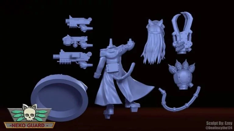 Neko Guard 3D打印模型：尼亚里克指挥官|Neko Guard – Commissar Nyarrick – 3D Print Model