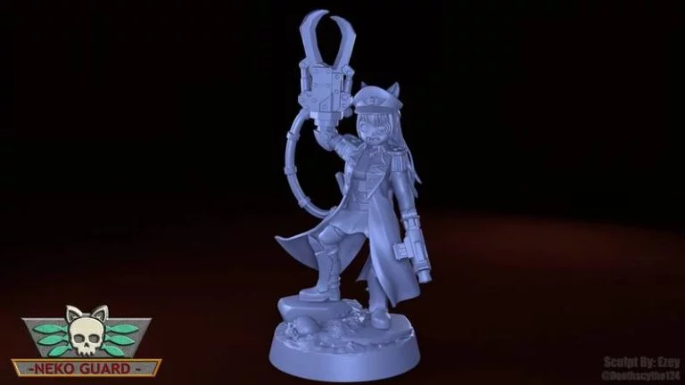Neko Guard 3D打印模型：尼亚里克指挥官|Neko Guard – Commissar Nyarrick – 3D Print Model