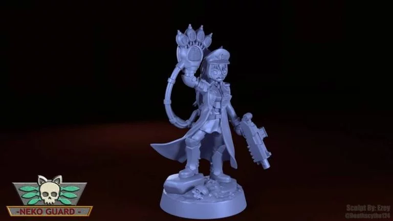 Neko Guard 3D打印模型：尼亚里克指挥官|Neko Guard – Commissar Nyarrick – 3D Print Model