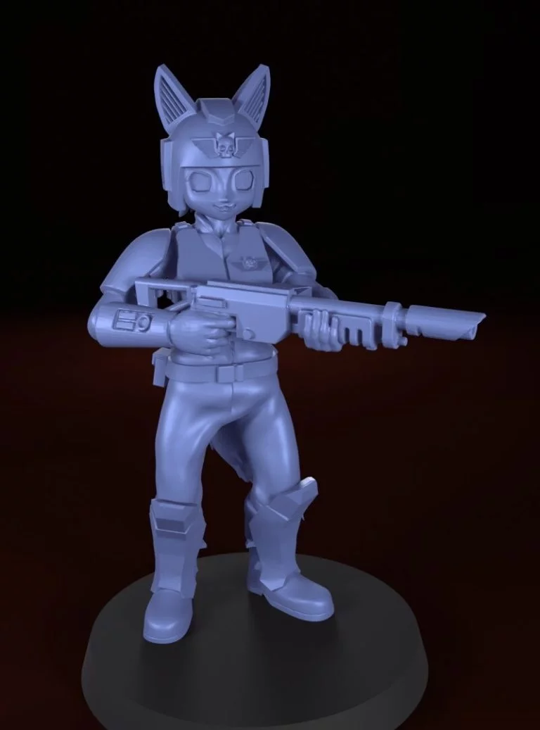 Neko Guard 3D打印战士模型|Neko Guard – Sample Trooper – 3D Print Model