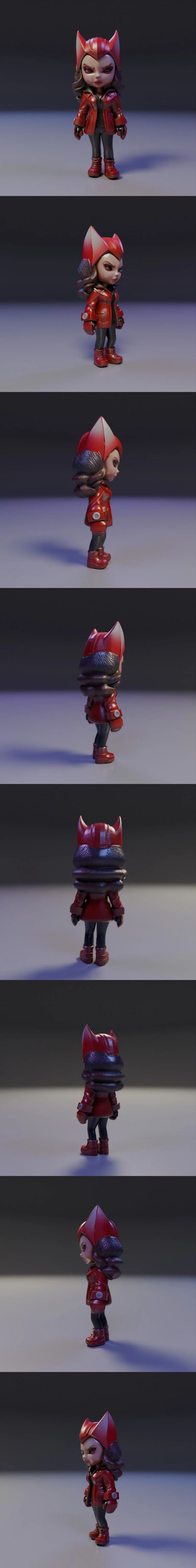 红衣巫女Chibi 3D打印模型|Scarlet Witch Chibi – 3D Print Model