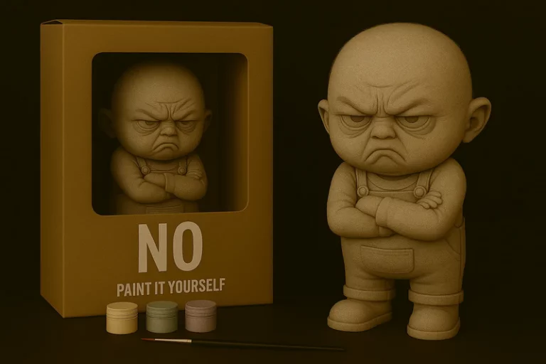 3D打印模型：涂鸦精灵  
（注：结合“Paint-It-Yourself”体现的DIY涂鸦感，“Baby No”作为角色名，赋予其“涂鸦精灵”之名，契合3D打印模型的创意与个性特征）|Baby No – Paint-It-Yourself – 3D Print Model