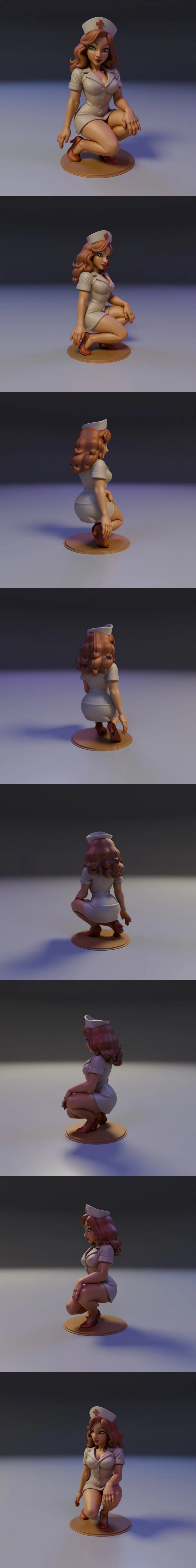 3D打印护士少女模型|Pin-Up Nurse – 3D Print Model