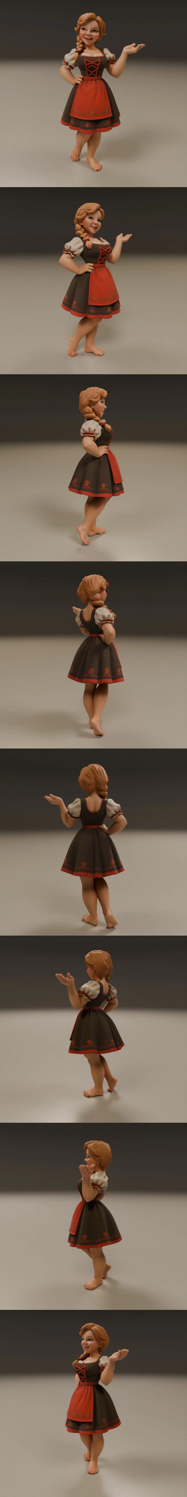 德国风Pin-Up角色3D打印模型|Pin-Up Germany – 3D Print Model