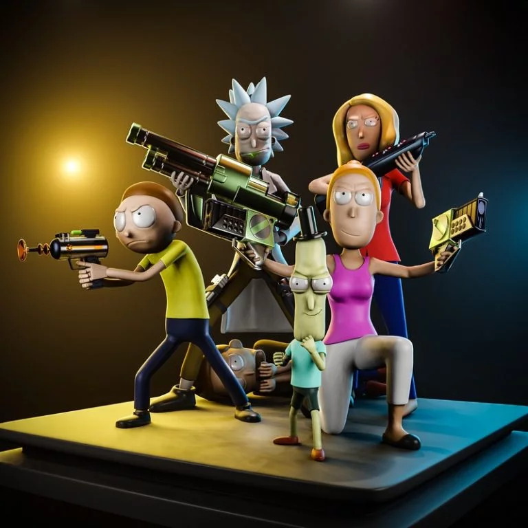 瑞克与莫蒂3D打印模型|Rick and Morty Diorama – 3D Print Model