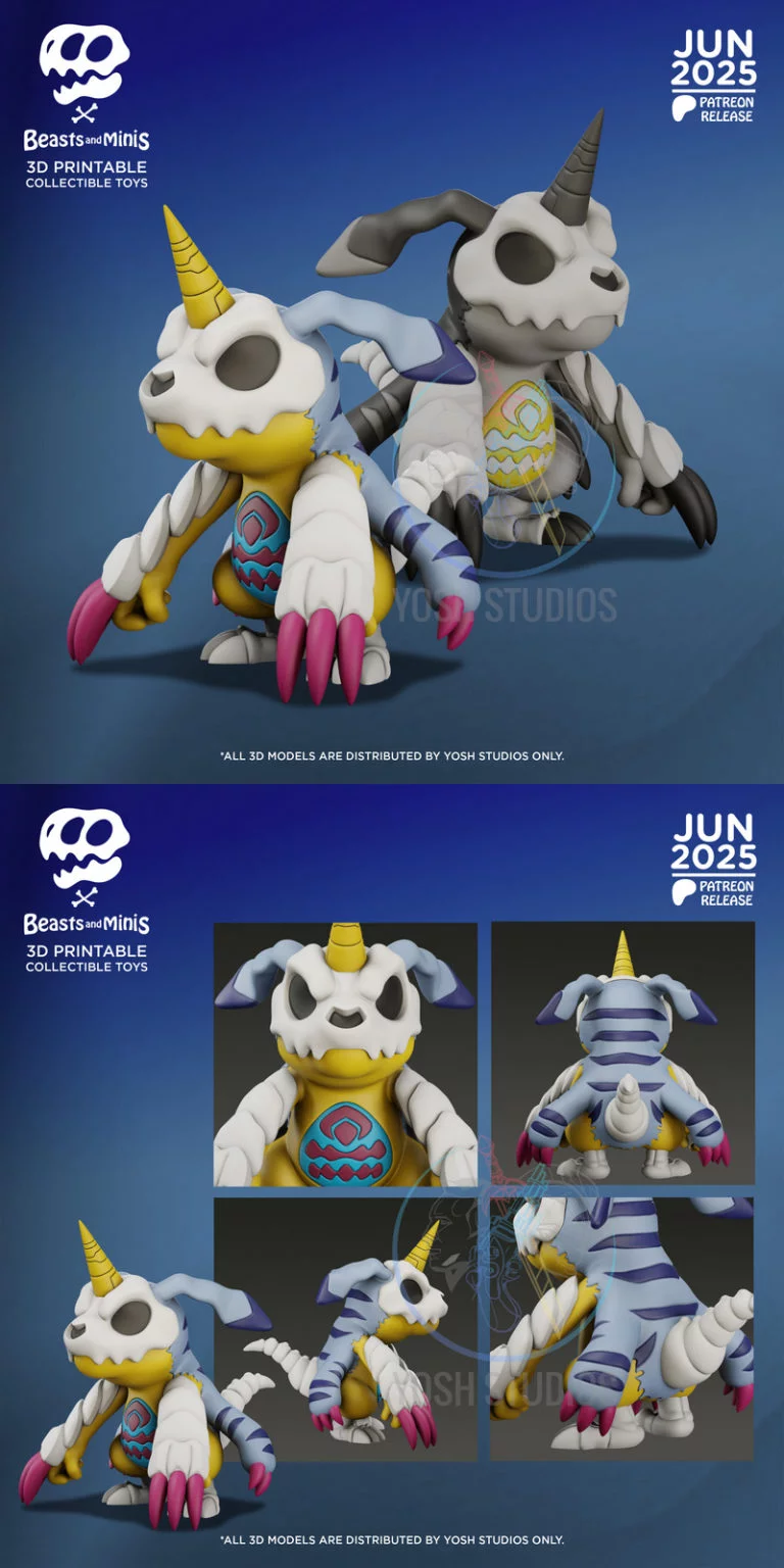 卡比兽迷你款3D打印模型|Gabumon Mini – 3D Print Model