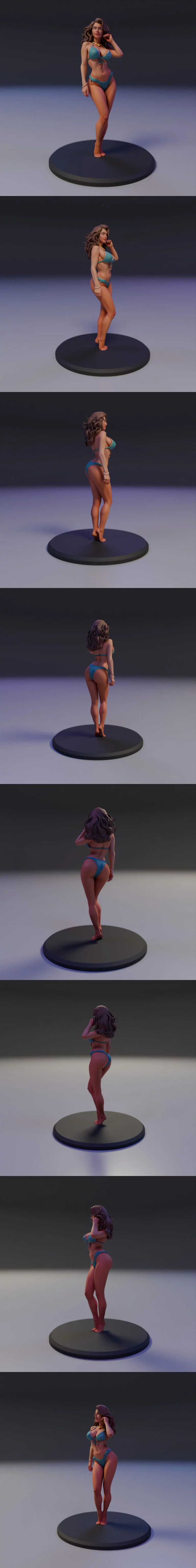 3D打印性感泳装模型：Pin-Up风格动漫角色|Pin-Up Bikini – 3D Print Model