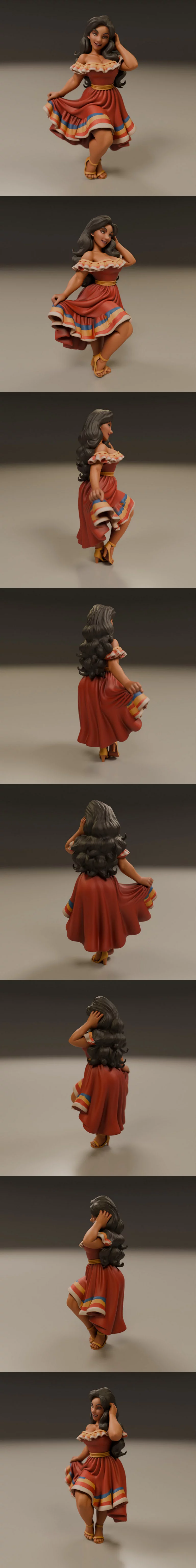 哥伦比亚风情女郎 3D打印模型|Colombian Pin-Up – 3D Print Model