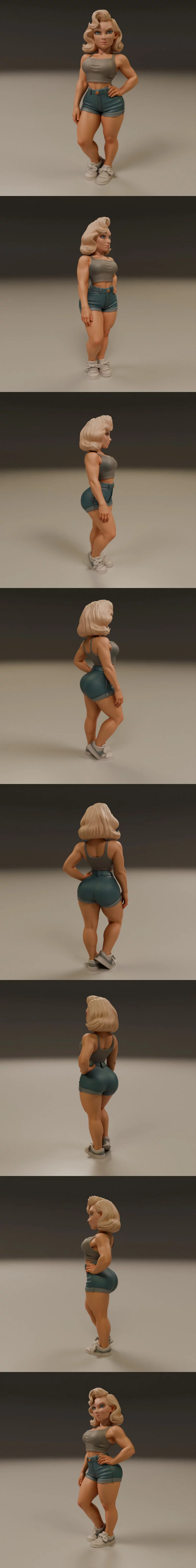 美式性感风3D打印模型|American Pin-Up – 3D Print Model