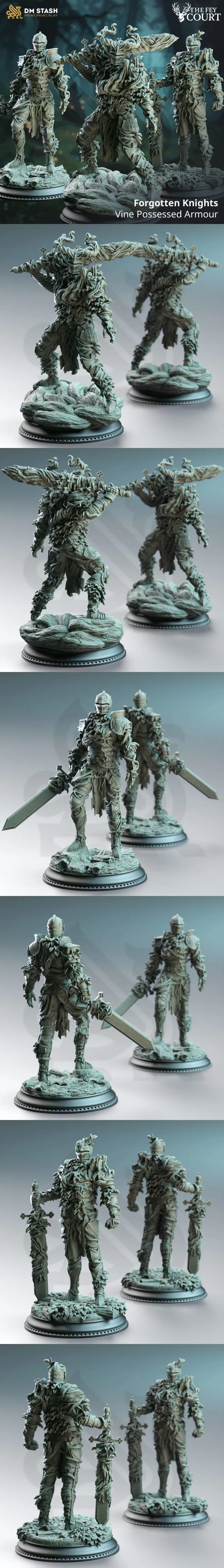 被藤蔓侵袭的骑士装甲——3D打印模型|Forgotten Knights – Vine Possessed Armour – 3D Print Model