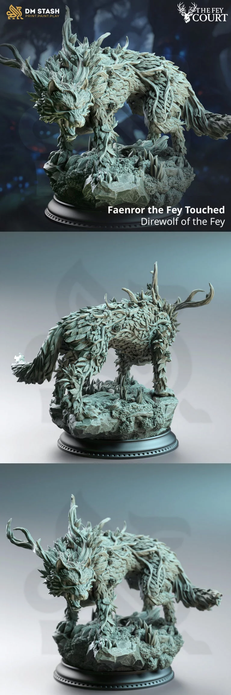 费奥特之狼——direwolf of the fey 3D打印模型|Faenror the Fey Touched – Direwolf of the Fey – 3D Print Model