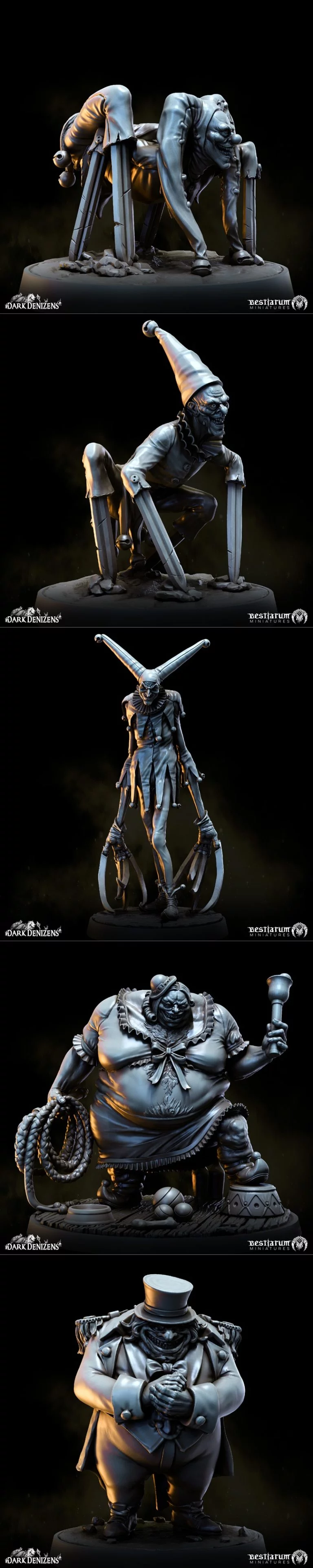 暗影生物迷你模型： circus 3D打印作品|Bestiarum Miniatures – Dark Denizens Part 2 – The Circus – 3D Print Model STL