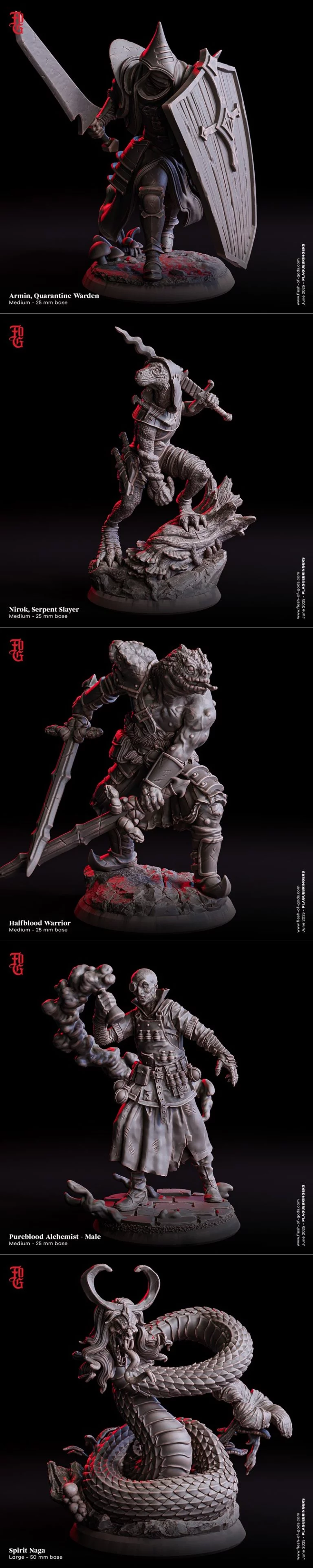 神骸：瘟疫之使 3D打印模型|Flesh Of Gods – Plaguebringers June2025 – 3D Print Model STL