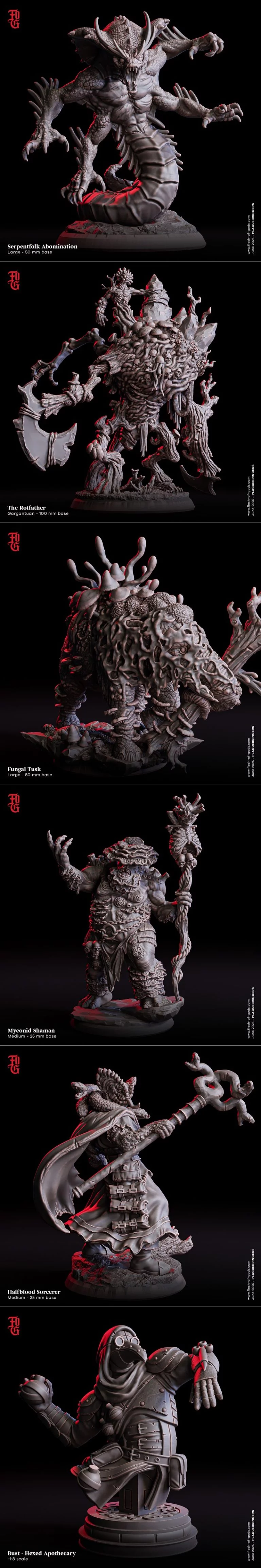 神骸：瘟疫之使 3D打印模型|Flesh Of Gods – Plaguebringers June2025 – 3D Print Model STL