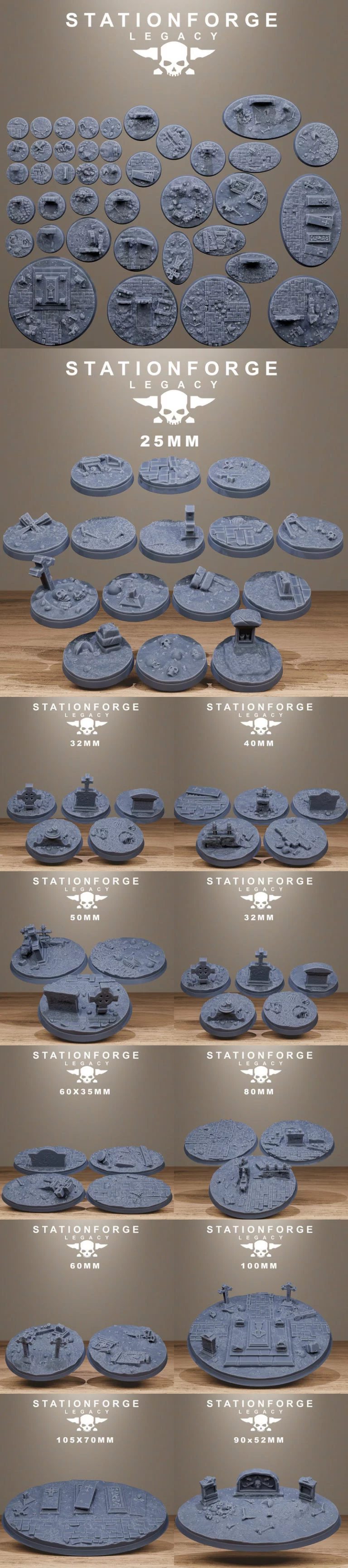 哥特基座模型包——3D打印可打印设计|Gothic Bases Pack – 3D Print Model