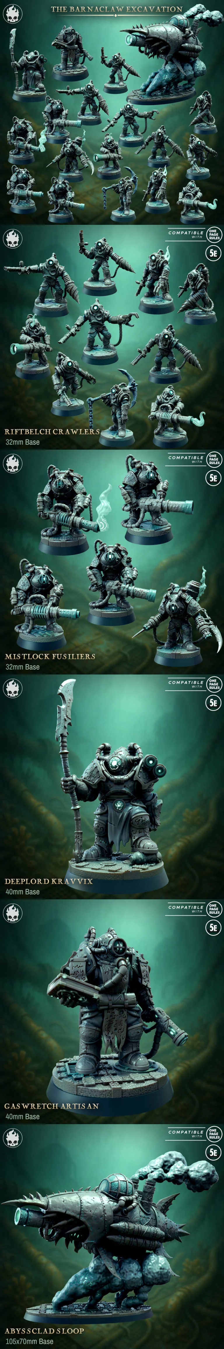 Fleshcraft Studio《 drowned之子》第一部分：巴纳克劳考古发掘 3D打印模型|Fleshcraft Studio – The Sons of the Drowned – Part 1 – The Barnaclaw Excavation – 3D Print Model