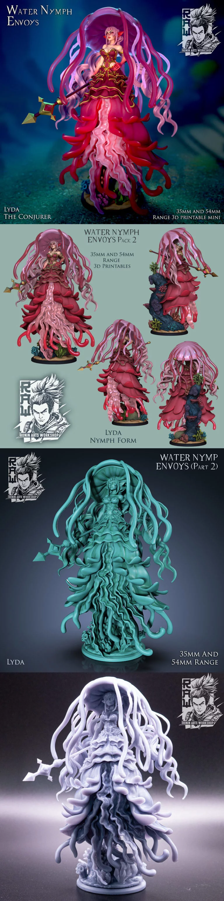 Lyda 3D打印女妖形态模型|Lyda The Conjurer Nymph Form – 3D Print Model