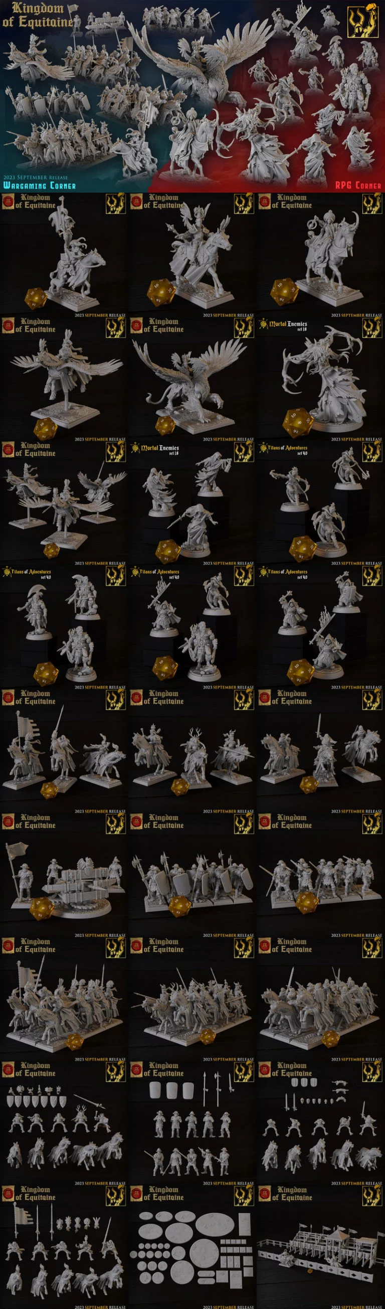 泰坦锻造迷你模型—— Equitaine王国卷一 3D打印模型|Titan Forge Miniatures – Kingdom of Equitaine Vol.1 September 2023 – 3D Print Model