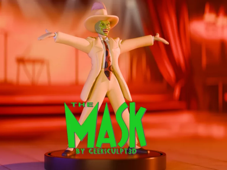 电影经典角色雕塑 3D打印模型|The Mask Figurine – Iconic Movie Character Art – 3D Print Model