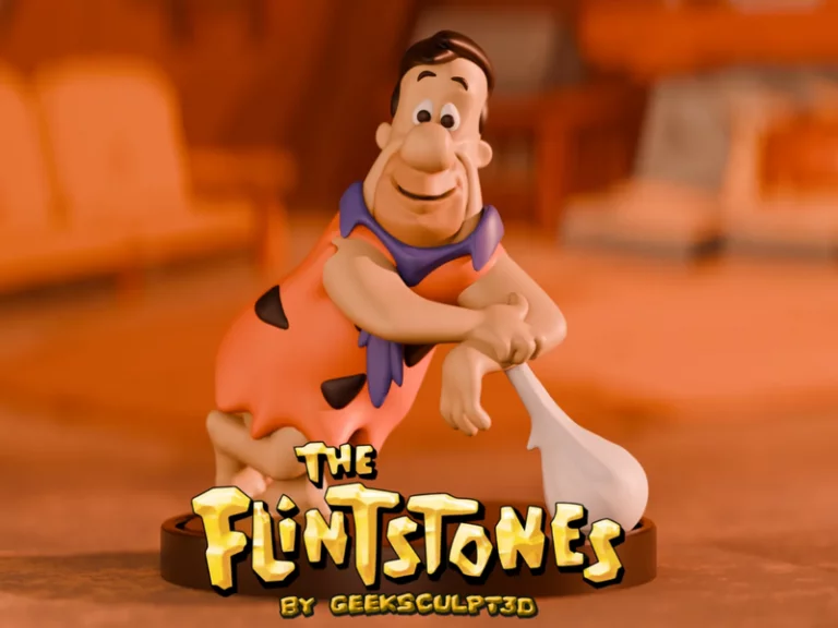 美石传奇 3D打印弗莱德·弗莱斯特模型|The Flintstones – Fred Flintstone Collectible – 3D Print Model