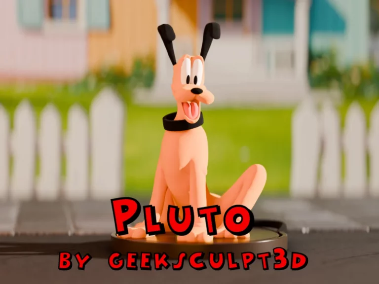 迪士尼卡通粉丝艺术雕塑 3D打印模型|Pluto Figurine – Disney Cartoon Fan Art Model – 3D Print Model
