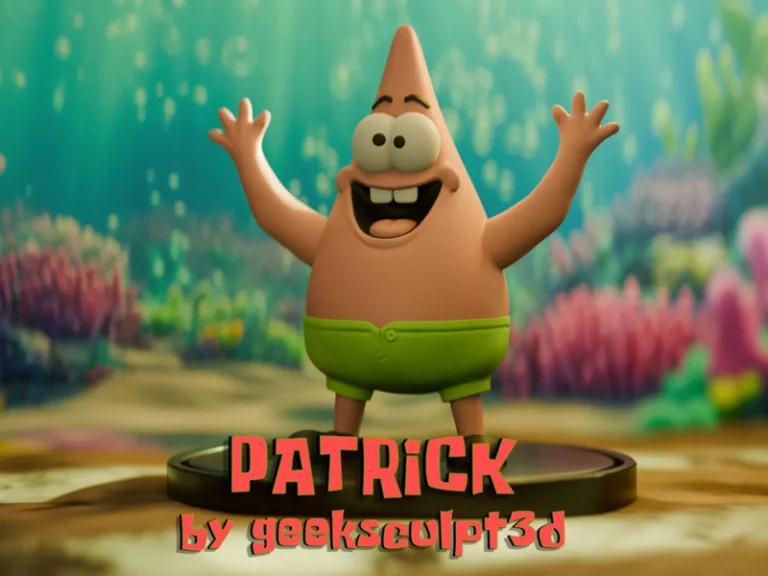 海绵宝宝角色3D打印模型|Patrick Star – SpongeBob SquarePants Character Art – 3D Print Model