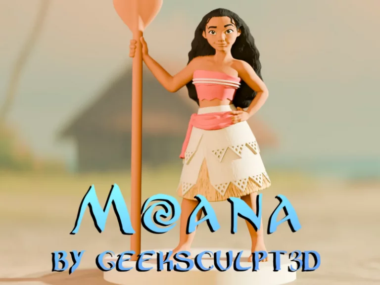 莫阿娜3D打印模型|Moana Figurine – Disney Cartoon Fan Art – 3D Print Model