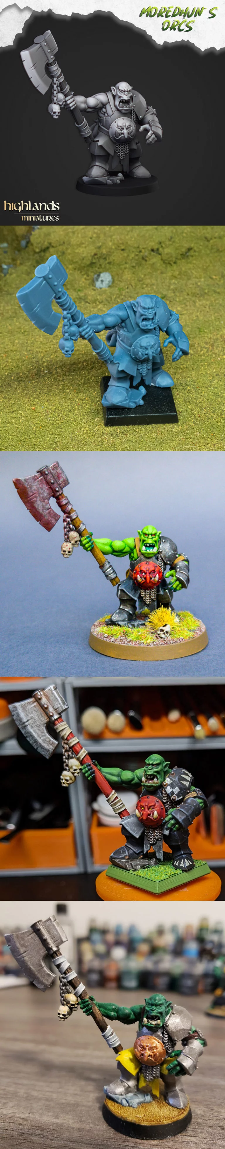 高lands迷你模型·博格克战锤·3D打印模型|Highlands Miniatures – Borgok Skullcrusher – 3D Print Model