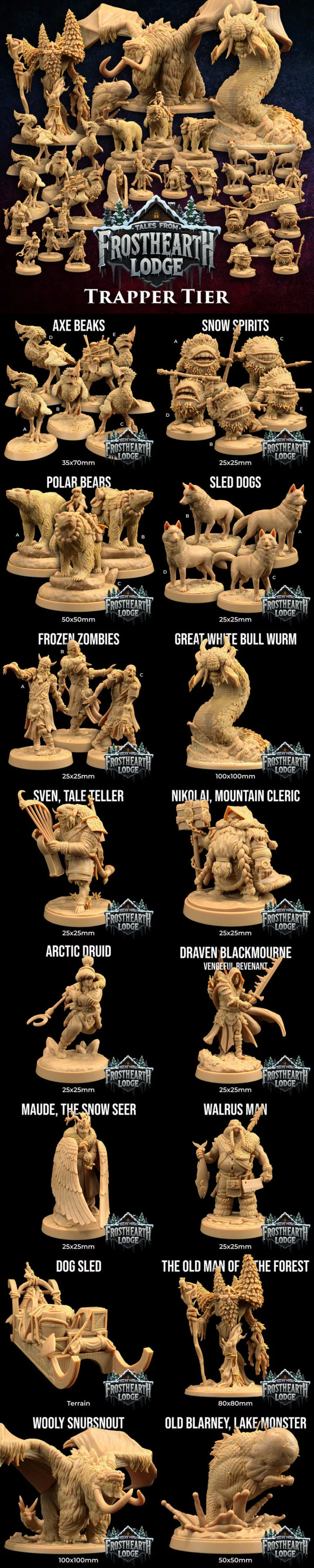 冰火居·龙捕手篇·3D打印模型|Dragon Trapper’s Lodge – Tales from Frosthearth Lodge – Trapper Tier – 3D Print Model