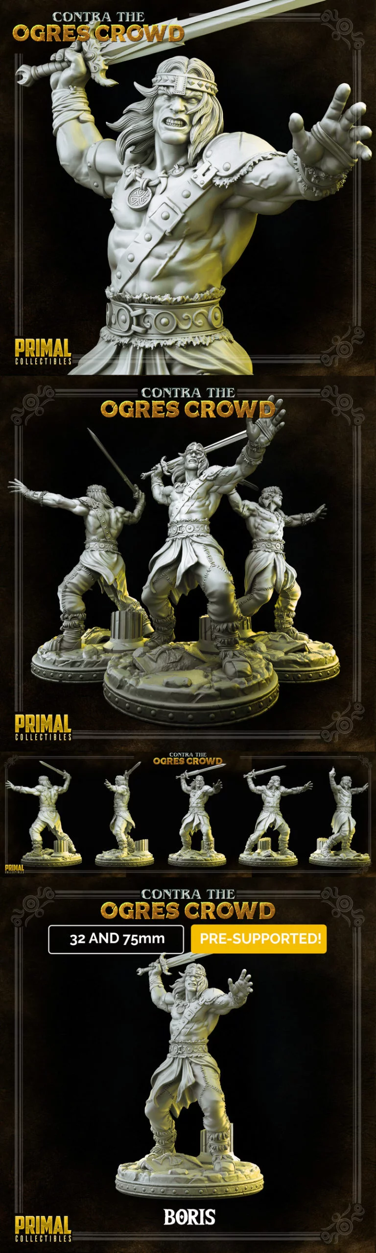 巴比伦之王 Boris 3D打印模型|Barbarian Boris – 3D Print Model