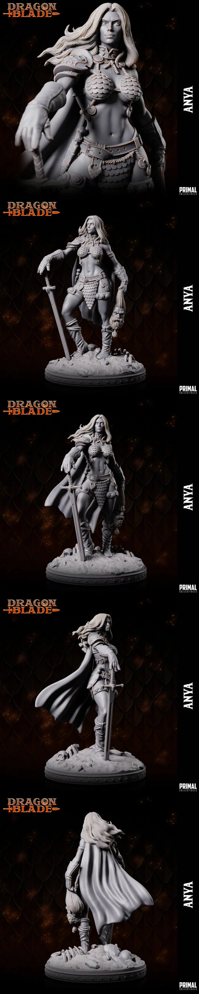 女战士安娜 3D打印模型|Barbarian Female Anya – 3D Print Model