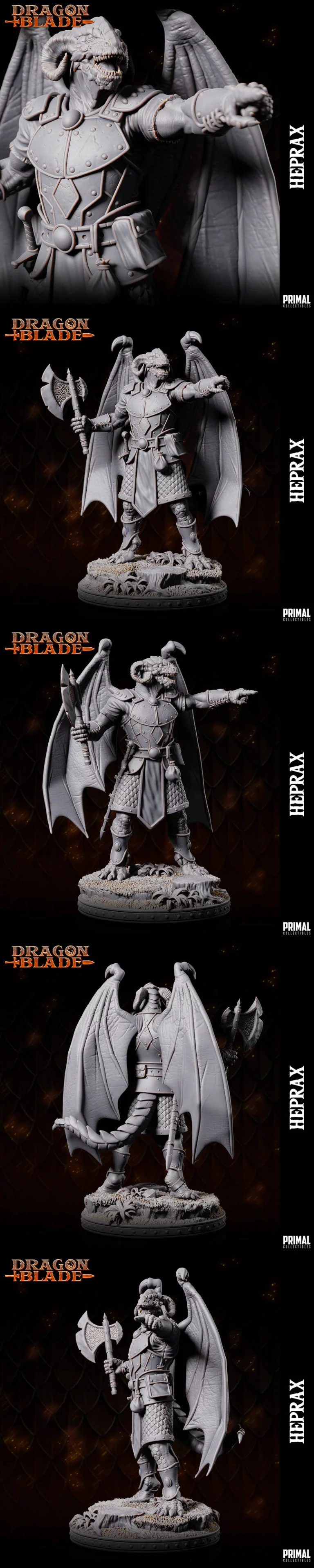 龙骑士赫普拉克斯 3D打印模型|Draconian Fighter Heprax – 3D Print Model