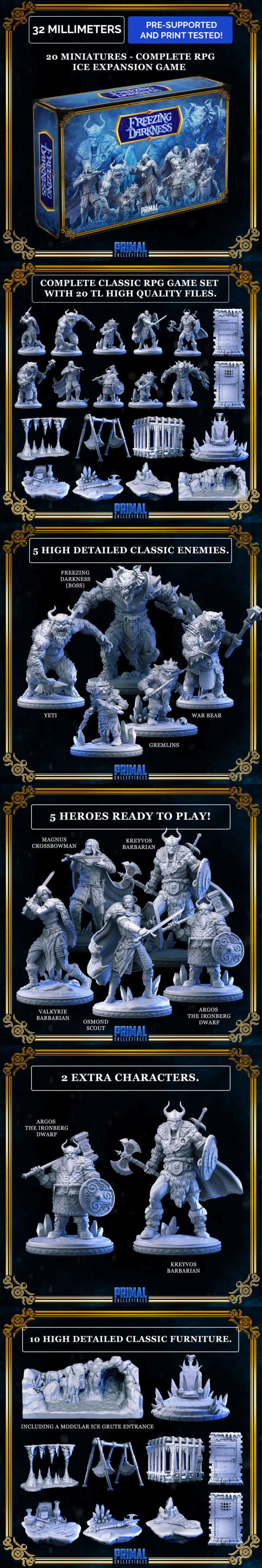 Primal Collectibles——冻结的黑暗 3D打印模型|Primal Collectibles – Freezing Darkness – 3D Print Model