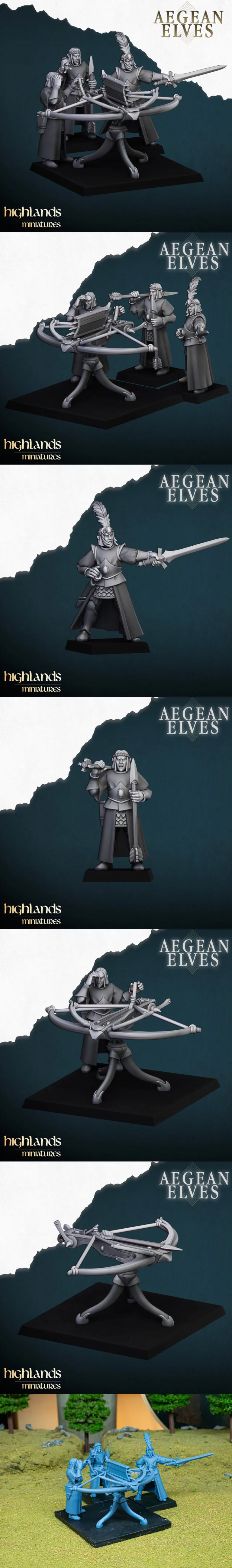 爱琴 elves 球弩 3D打印模型|Highlands Miniatures – Aegean Elves Ballista – 3D Print Model