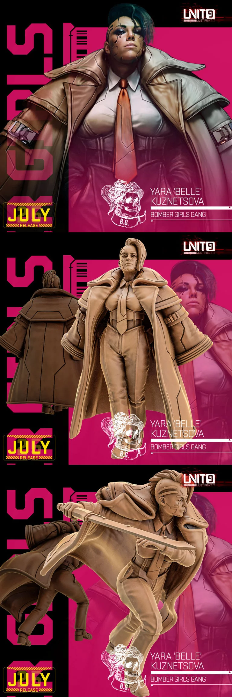 9号轰炸机少女小队 - 亚拉·贝尔·库兹涅佐娃 - 3D打印模型|Unit9 – Bomber Girls Gang – Yara Belle Kuznetsova – 3D Print Model