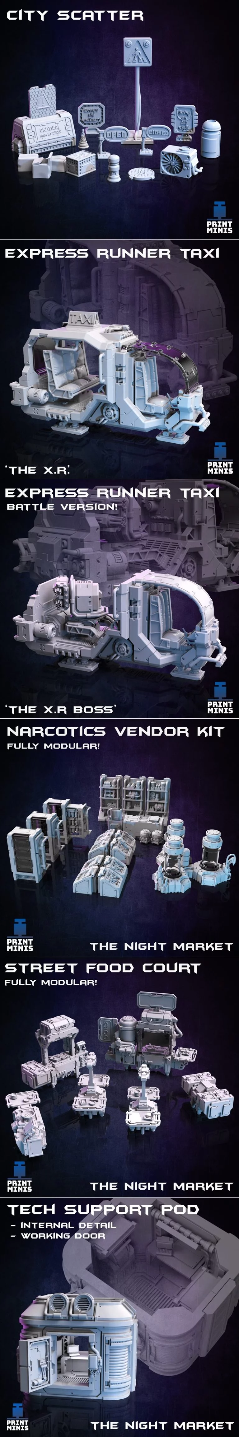 夜市小物——3D打印模型|Print Minis – The Night Market – 3D Print Model STL