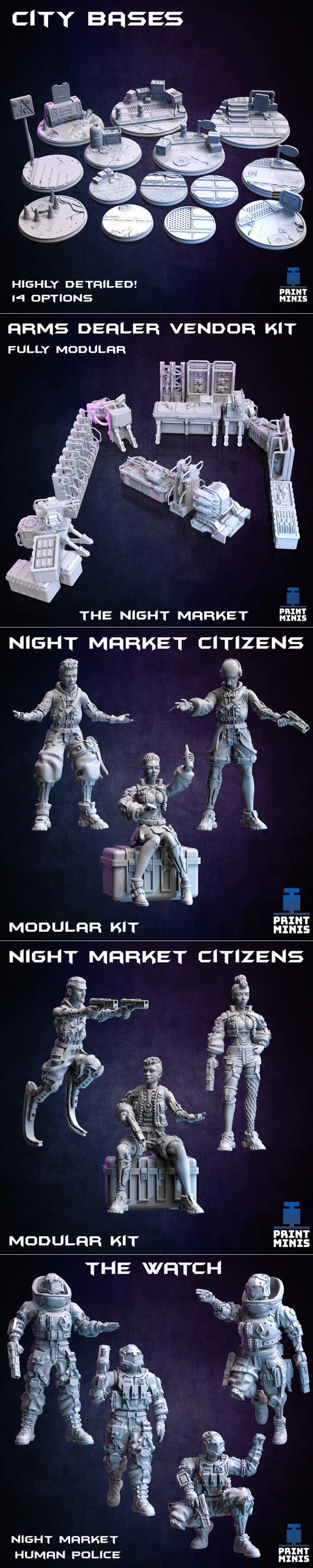 夜市小物——3D打印模型|Print Minis – The Night Market – 3D Print Model STL