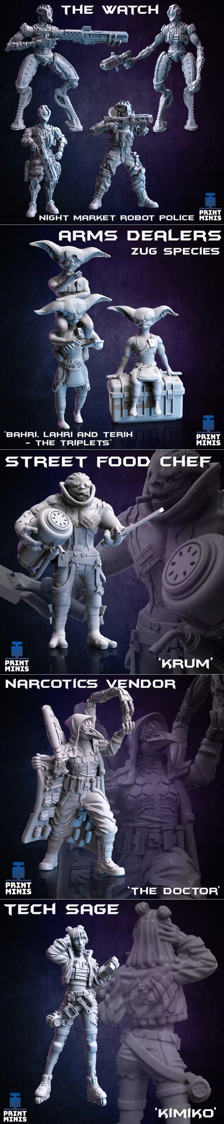 夜市小物——3D打印模型|Print Minis – The Night Market – 3D Print Model STL