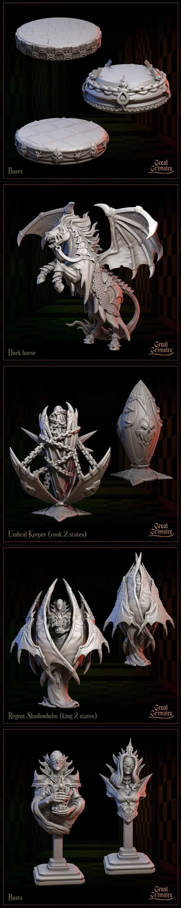 celestial之弈 - 影裔先驱者第二部分 - 3D打印模型|Great Grimoire – Celestial gambit – Shadowborn Vanguard part 2 – 3D Print Model STL