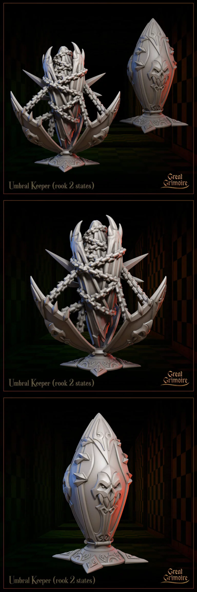 暗影守卫者——3D打印模型|Great Grimoire – Umbral Keeper – 3D Print Model