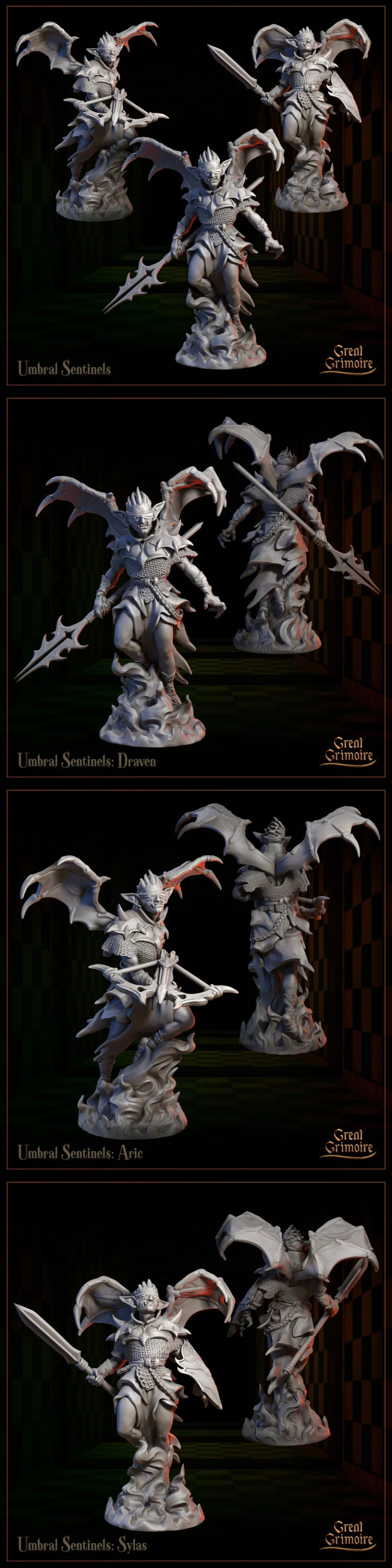 黑暗守卫——umbral sentinels 3D打印模型|Great Grimoire – Umbral Sentinels – 3D Print Model