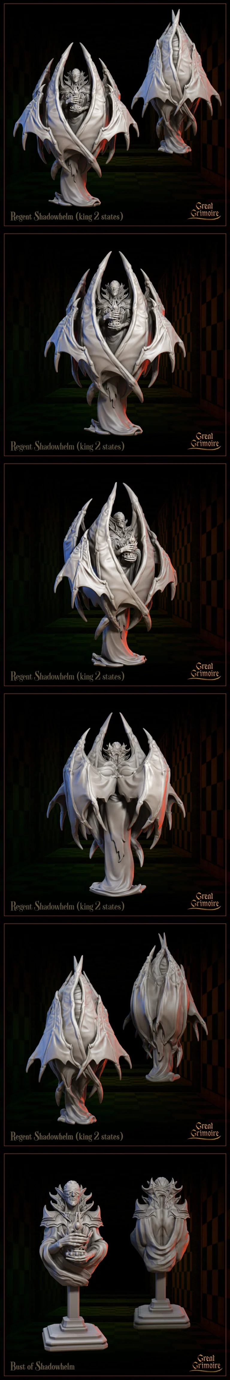伟大典籍——影之王冠3D打印模型|Great Grimoire – Regent Shadowhelm – 3D Print Model