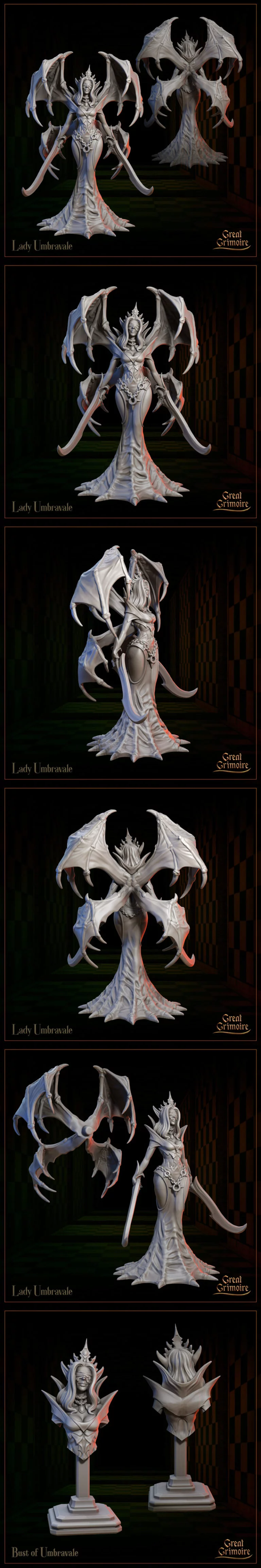 《伟大魔典·乌姆布拉瓦尔·3D打印模型》|Great Grimoire – Lady Umbravale – 3D Print Model