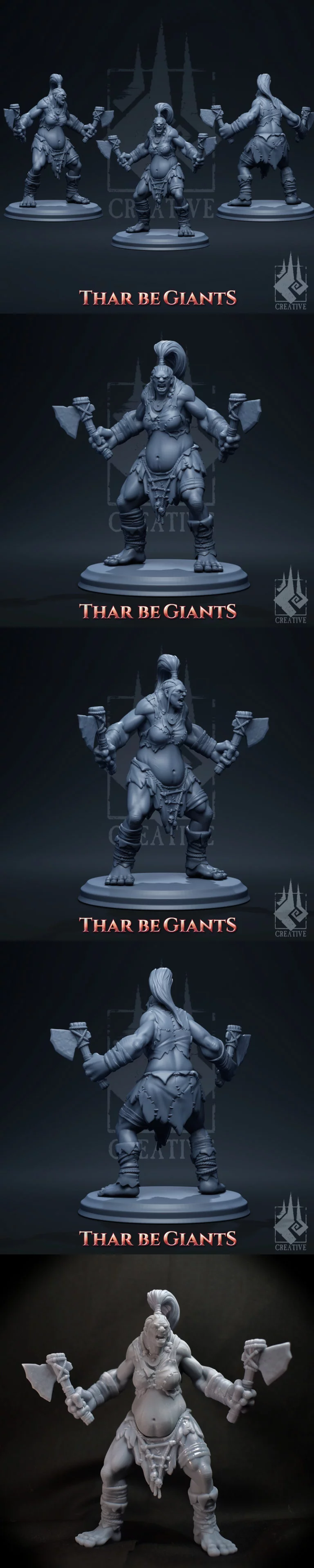巨兽出没——斯鲁甘·恐怖——3D打印模型|Thar Be Giants – Srugan the Fearsome – 3D Print Model