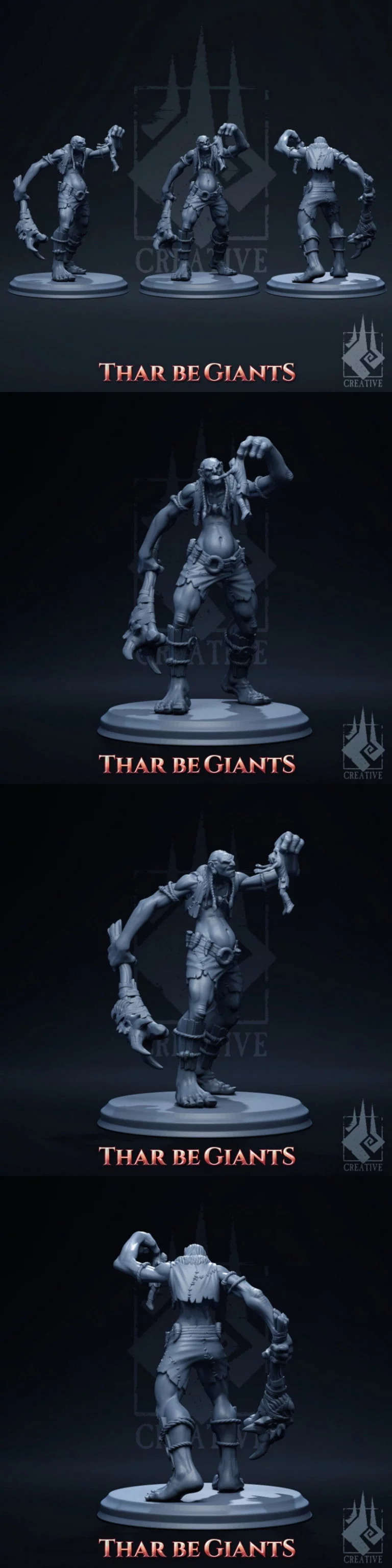 巨兽出没——雪格斯 the Bird-Boned 3D打印模型|Thar Be Giants – Sneegus the Bird-Boned – 3D Print Model